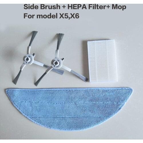 Spareparts HEPA+SIDE BRUSH+MOP for ABIR X6 Robot Vacuum Cleaner