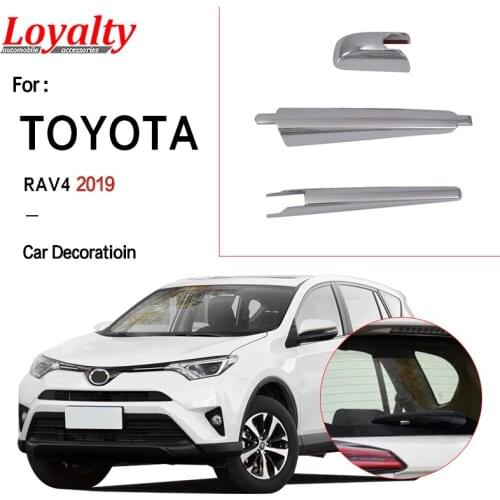 Loyalty for RAV4 2019 Exterior Rear Window Water Wiper ProtectioCover Decoration ABS Chrome Silver Car Accessories Auto Styling