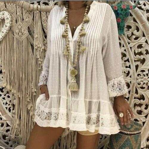 Elegant Lace Blouses for Women 2019 New Fashion Ladies Tops and Blouses Autumn Long Sleeve Casual Blouses Shirts