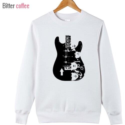 NEW 2018 Guitar Men Leisure time winter Hoodies Printing Rock Band Sweatshirts classic Casual Fashion Male Size