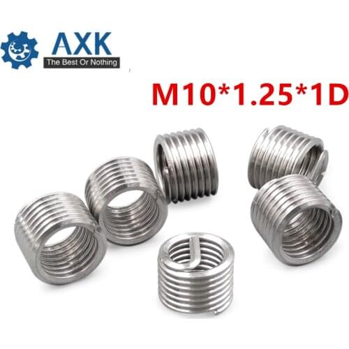 50pcs M10*1.25*1D Wire Thread Insert Stainless Steel 304 Wire Screw Sleeve M10 Screw Bushing Helicoil Wire Thread Repair Inserts