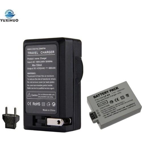 7.4V 1500mAh LP-E5 LPE5 Camera Battery + AC Charger For Canon EOS Rebel XS rebel T1i rebel XSi 1000D 500D 450D L10 Kiss X3 X2 F