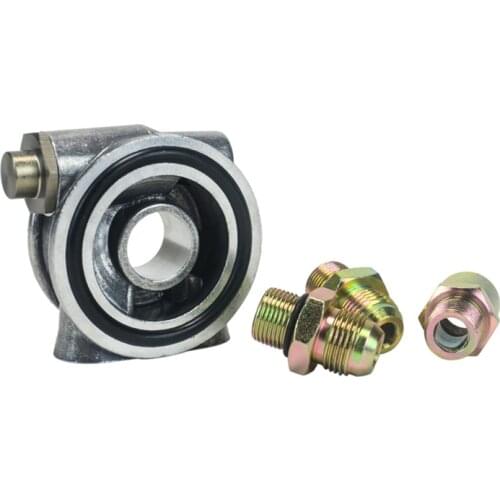 Oil Cooler filter sandwich adaptor + Thermostat Adaptor 3/4" 16-Unf With AN10 Fitting