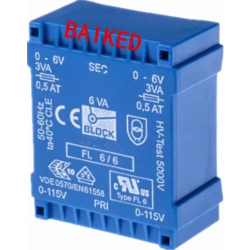 Block 2 Output Transformer FL6/6 115 VAc 230 v Primary Voltage 6 v Ac Voltage Va