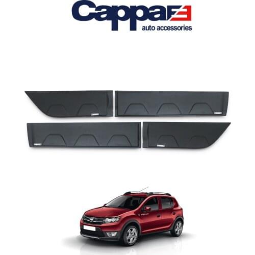 CAPPAFE Dacia Sandero Door Protection Dodik UV Additive (ABS) 4 Pcs. Between 2012-2020 Years Matt Black