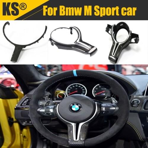 Real Carbon fiber steering wheel cover car steering wheel accessories for Bmw M2 M3 M4 M5 M Sport