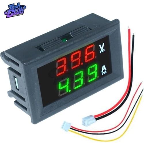 Mini Digital Voltmeter Ammeter DC 100V 200V 10A Panel Amp Volt Voltage Current Meter Tester High Accuracy LED Display Auto Car