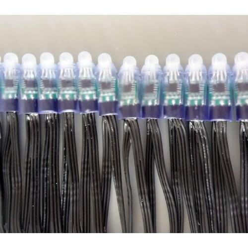 DC5V 12mm through hole WS2811 led smart pixel node,with all BLACK wire(20AWG),IP68 rated;addressable;50pcs per strand