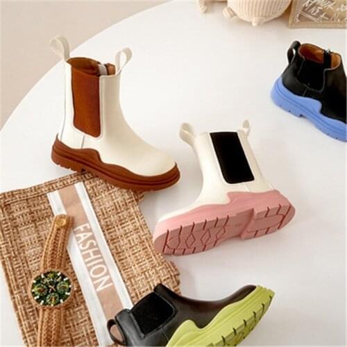 Childrens shoes Quality leather British style Martin boots girls leather shoes Chelsea short boots childrens shoes Ankel boots