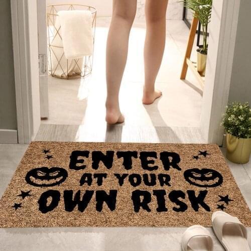 Halloween Doormat Blanket Welcome Home Front Door Decorations Halloween Decor Cartoon Bathroom Entrance Kitchen Rugs