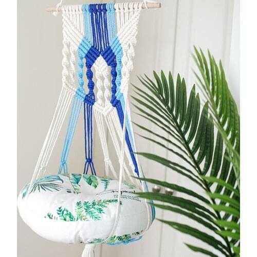 Cotton Handwoven Tapestry Pet Cat Hammock Bed Swing Bohemian Wall Hanging Macrame For Home Bedroom Decoration Without Mat