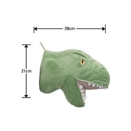 Animal Head Dinosaur Wall Decor Elephant Deer Hanging Mount Stuffed Animal Plush Toy Princess Doll Girl Kid Gift Nursery Room