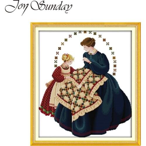 Joy Suanday Cross Stitch Embroidery Aida Fabric 14 11CT Embroidered women DMC Thread Water Soluble Canva Stitch Cross Needlework