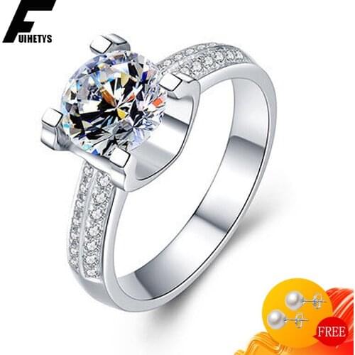Bali Jelry Trendy 925 Silver Ring Round Zircon Gemstone Open Rings Jewelry Accessories for Women Wedding Engagement Dropshipping