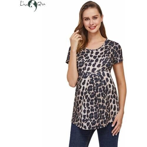 Summer Maternity Clothes Women Pregnancy pleated Short Sleeve T-Shirts Vogue Tees for Pregnant Elegant Ladies Top Women Clothing
