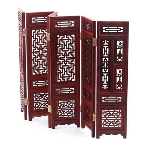 LUCKK Top Mahogany Miniature Furniture Model Wood Crafts Manual Chinese Red Interior Home Decoration Room Set Vintage Ornament