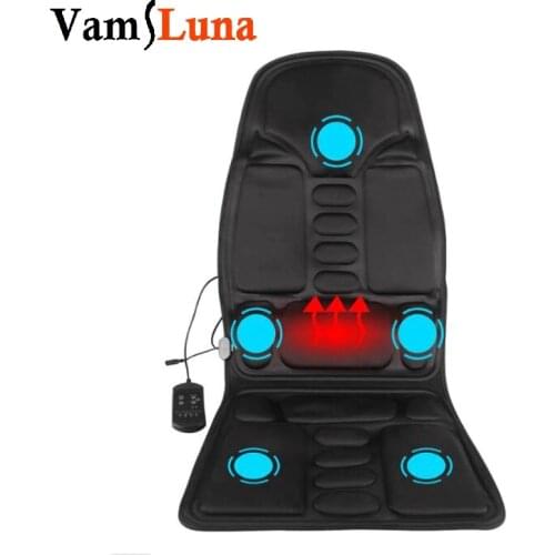 Heated Back Massage Seat For Car Home Office Heat Vibrate Cushion Back Neck Massage Chair For Relaxation
