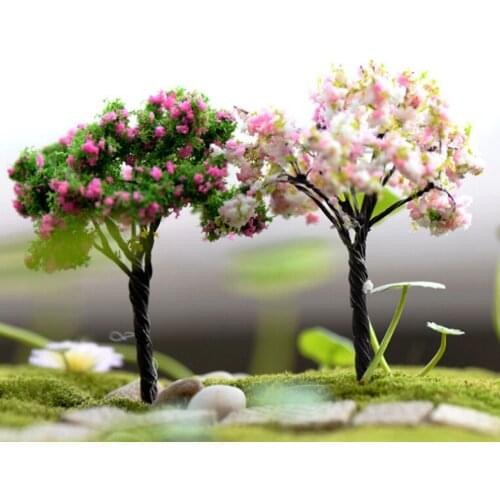 9 Styles Mini Tree Miniatures Micro Landscape Resin Crafts Miniatures Garden Diy Terrarium Accessories Fairy Garden Supplies