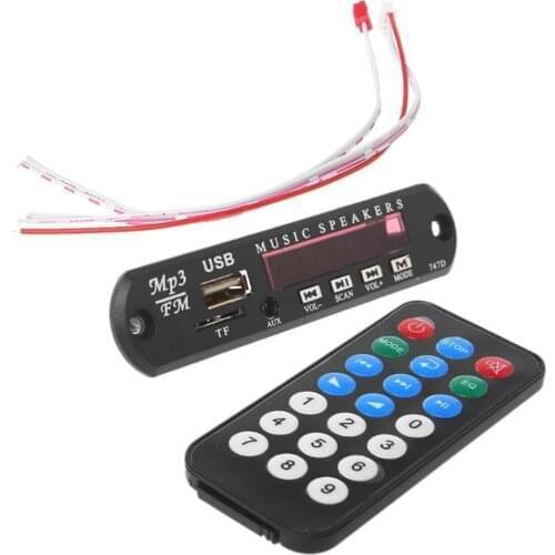 MP3-USB-FM Useful Wireless Remote 12V MP3 WMA Decoder Board Audio Module USB TF Radio not include Bluetooth Free Shipping