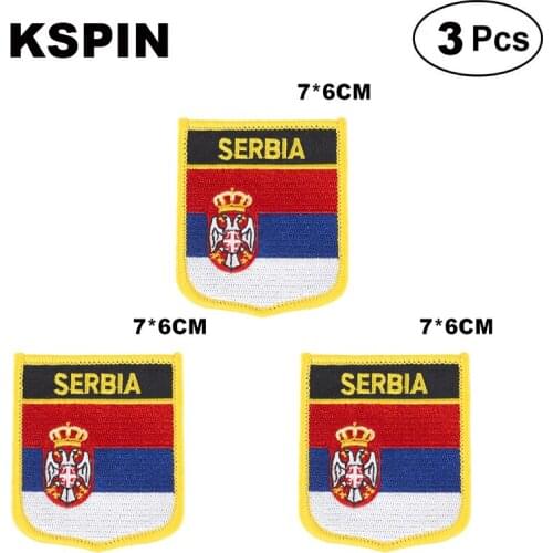 Serbia Shiled Shape flag patches national flag patches for Cothing DIY Decoration