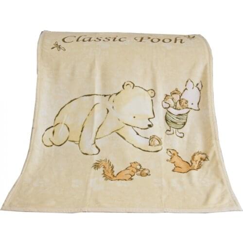 New Arrival 2021 Flannel Winnie Bear Blanket Throw 90x120cm Disney Cartoon Blanket for Kids Baby Girls Gift on Plane/crib/sofa