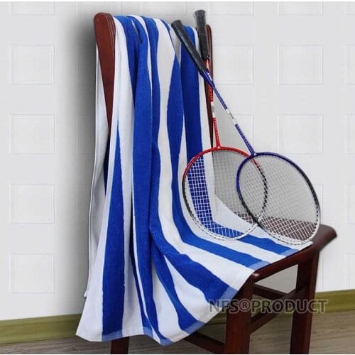 Striped Cotton Beach Towel For Adults Oversized 80x150cm Blue White Stripes Thicken 650g Terry Travel Swim Bathroom Bath Towel