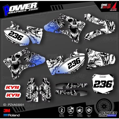 PowerZone Custom Team Graphics Backgrounds Decals 3M Stickers Kit For YAMAHA 2003 2004 2005 YZF250 450 001