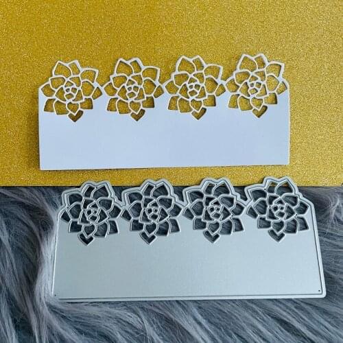 Rose flower border card made Metal Cutting Dies decoration scrapbook die cuts Album Paper Card Craft Embossing cutting die