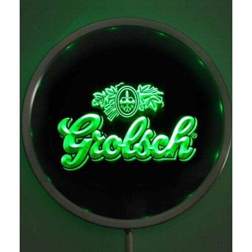 Rs-0007 Grolsch Beer LED Neon Light Round Signss 25cm/ 10 Inch - Bar Signs with RGB Multi-Color Remote Wireless Control Function