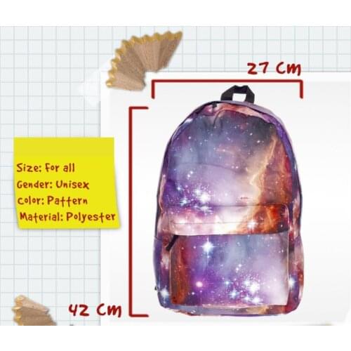 1 piece School Bag For Teenage Galaxy Star starry Universe Space Printing Backpack Women Fashion Canvas Women bag