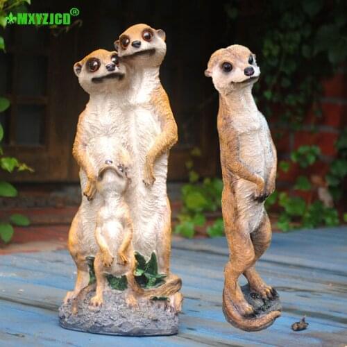 Garden Mongoose Resin Ornaments Simulation Animal Sculpture Home Decoration Accessories Handmade Statues Desktop Ornaments