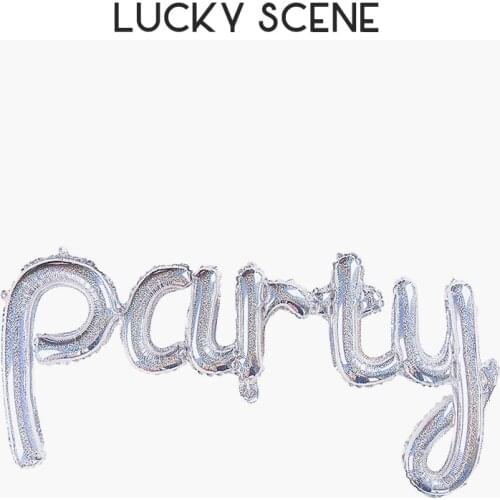 Silver Pink Conjoined Word Hello Party Aluminum Coating Balloon Party Wedding Decoration S00783