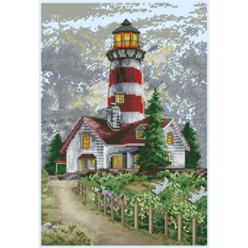 Lighthouse storm patterns Counted Cross Stitch 11CT 14CT 18CT DIY Chinese Cross Stitch Kits Embroidery Needlework Sets