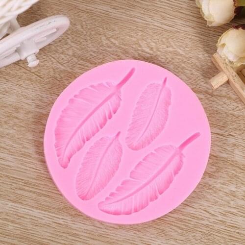 Cupcake Silicone Mold Feather Shape Chocolate Cookie Fondant Cake Decorating Tools Baking Kitchen Accessories Confeitaria XQ20