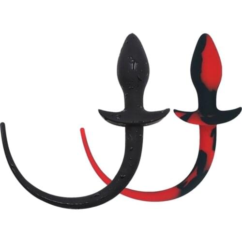 Dia 34mm Silicone Long Dog Tail Slave Anal Plug Butt Plug Erotic Toys for BDSM game sex toys adult products For men and women