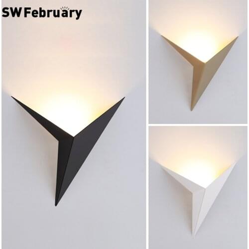 SWFebruary Modern Wall Lamp minimalist triangle shape LED Wall Lamps Nordic style Indoor Wall Lights Bedroom Living Room Lights