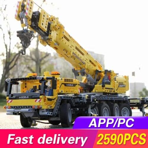Mould King Rc Mobile Crane Model Brick App Remote Control Truck Model Kits Building Blocks Kids Toys Gifts Compatible With 42009