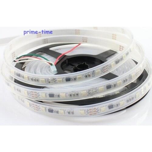 5M WS2811 IC 300LEDs led digital strip, DC12V 5050SMD 60LED/M IP67 Silicone Waterproof White PCB,addressable Dream color