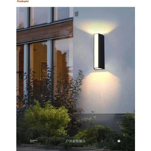 Led outdoor wall garden outdoor corridor hallway stairs villa garden wall pillars double foco led sconce waterproof terrance