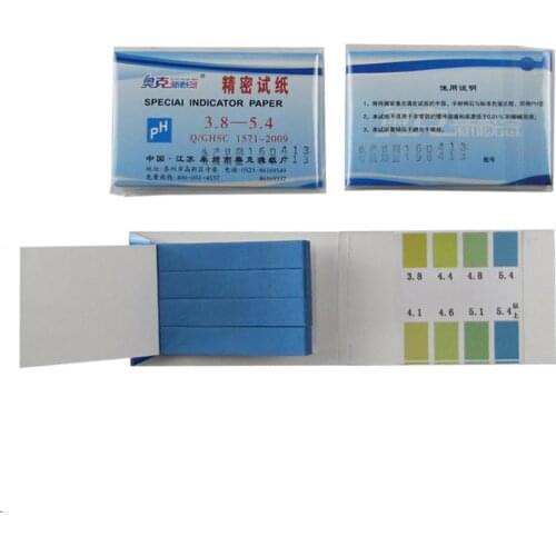 Precision PH Indicator,PH 3.8-5.4 Test Indicator Paper,10Pack/Lot,800 Strips