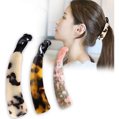 Woman Acetate Banana Clips Hair Pins Girls Hair Accessories Retro Barrettes Hair Grip Headwear Ornaments