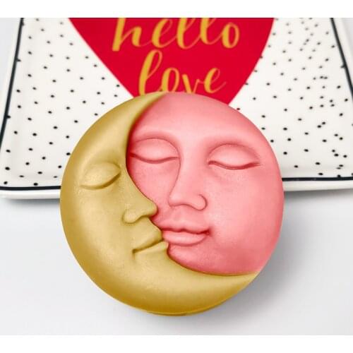 1Pcs Silicone Candle Mold Round Shape Sun Moon Faces Silicone Mold DIY Aromatherapy Candle Making Candle Mold Handmade Soap Mold