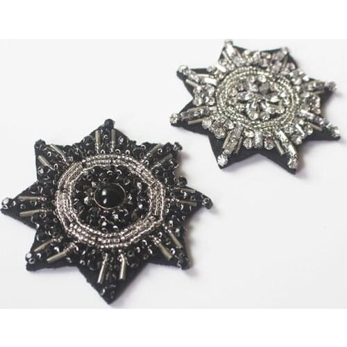 1 Piece Rhinestones beads anise star patches applique beading applique clothes shoes bags decoration sew on beads patches