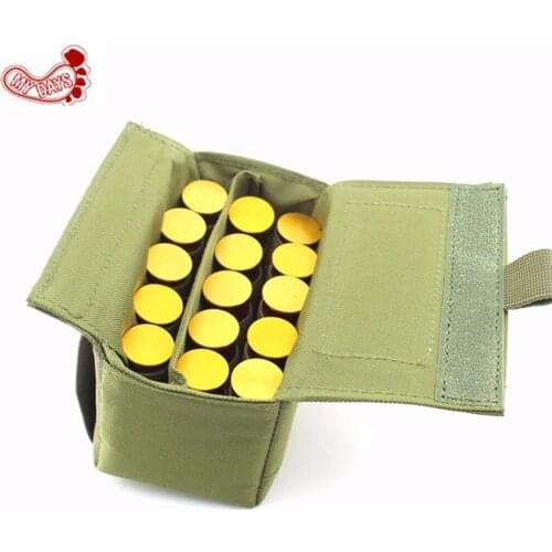 15 Rounds Hunting Gun Accessories Ammo Pouch Molle Bag 12GA 12 Gauge Shells Heavy Duty Airsoft Shotgun Reload Magazine Pouches