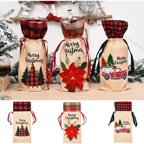2020 New Christmas Decoration Wine Set Home Decoration Wine Bottle Set Family Holiday Atmosphere Decoration Supplies