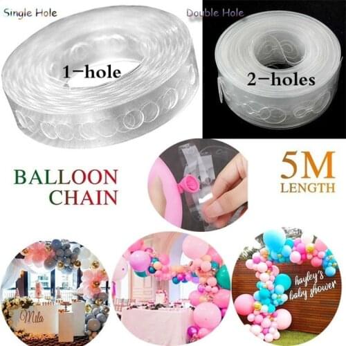 5M Balloon Chain Tape Arch Connect Strip for Wedding Birthday Party Baby Shower Background Home Decoration Balloon Arch Decor
