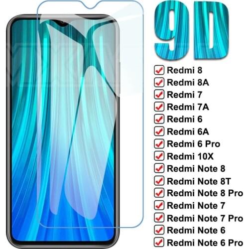 9D Full Tempered Glass For Xiaomi Redmi 8 8A 7 7A 6 6A K20 K30 10X Pro Screen Protector Redmi Note 8T 8 7 6 Pro Protective Glass