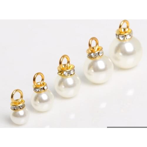 18PCS Round ABS Imitation Pearl Beads White pearls for Earrings Materials crafts DIY Wedding Beads Jewelry Finding Accessorise