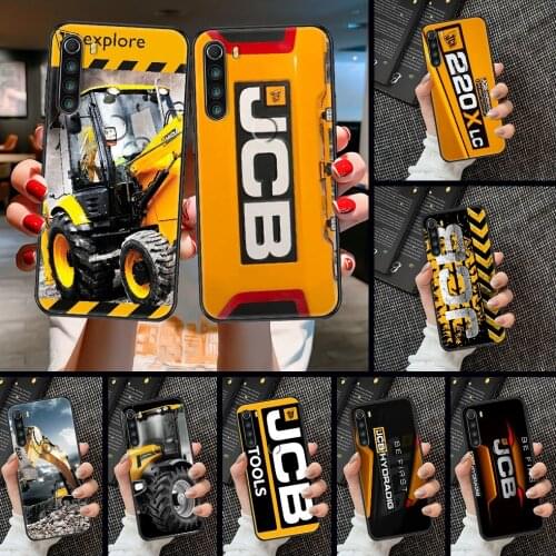 Jcb excavator logo Phone case For Xiaomi Redmi Note 7 7A 8 8T 9 9A 9S 10 K30 Pro Ultra black pretty cover 3D shell luxury coque