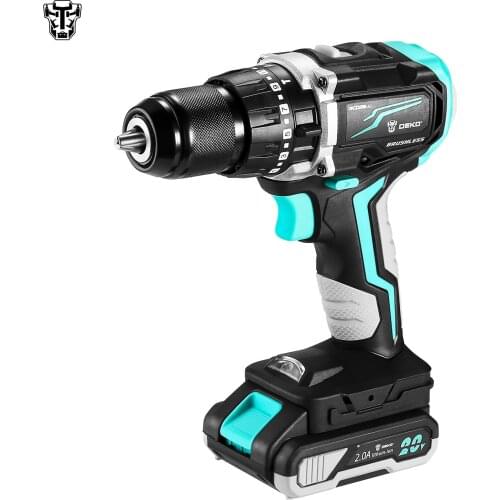 DEKO DKCD20BL 20V Cordless Brushless Hammer Impact Drill Electric Drill 2-Speed Cordless Screwdriver
